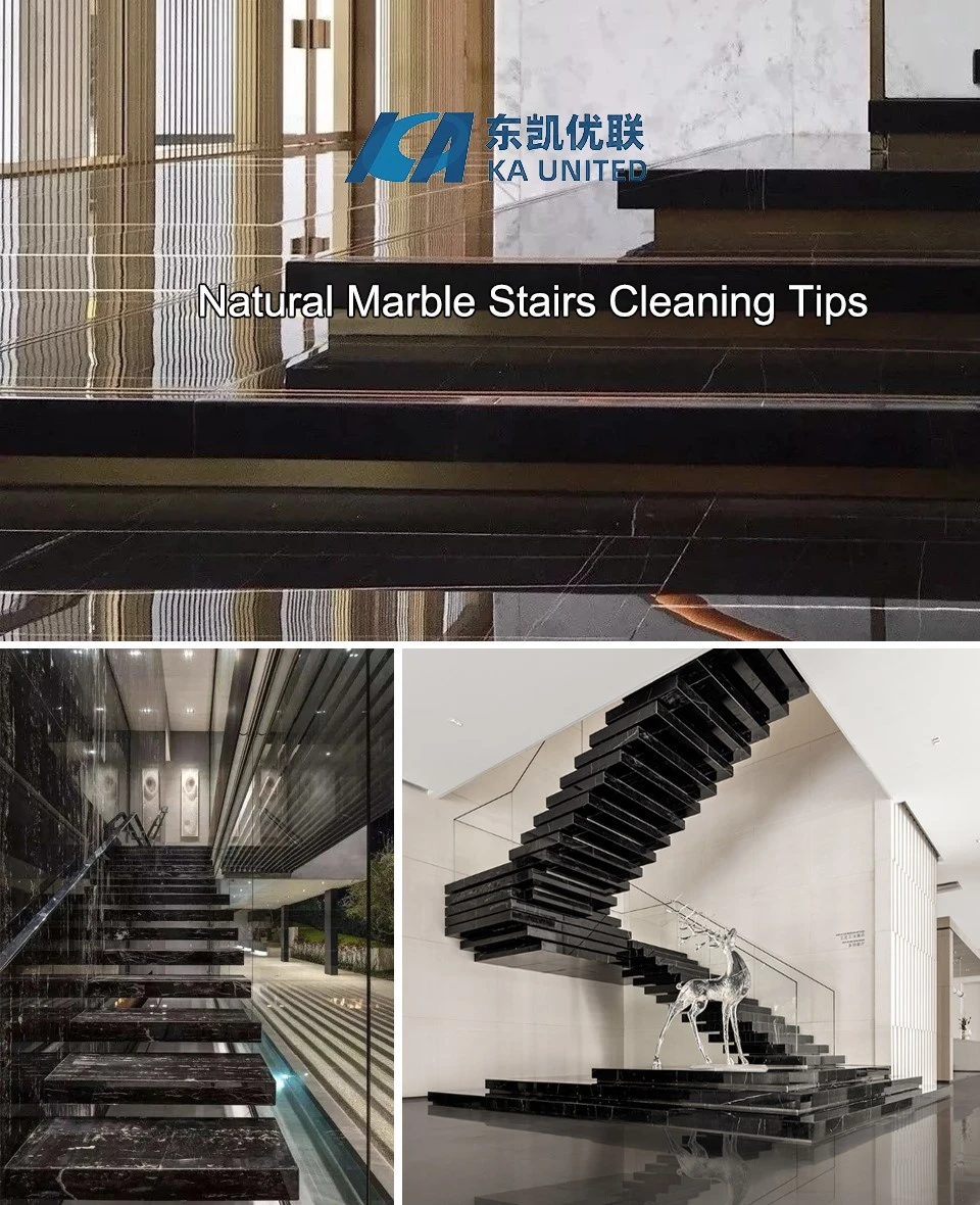 black stairs marble