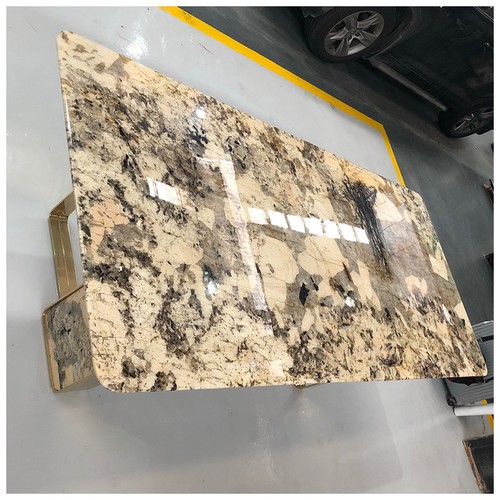 Patagonia Yellow Quartzite Brass Base Tables Patagonia Yellow Quartzite Brass Base Tables