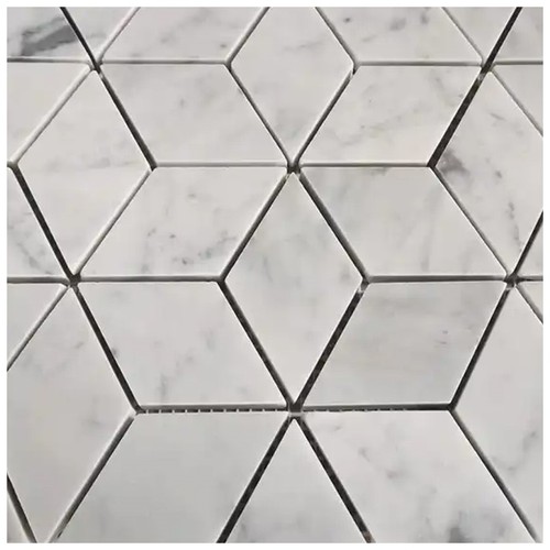 Carrara Marble Rhombus Mosaic Tile Carrara Marble Rhombus Mosaic Tile