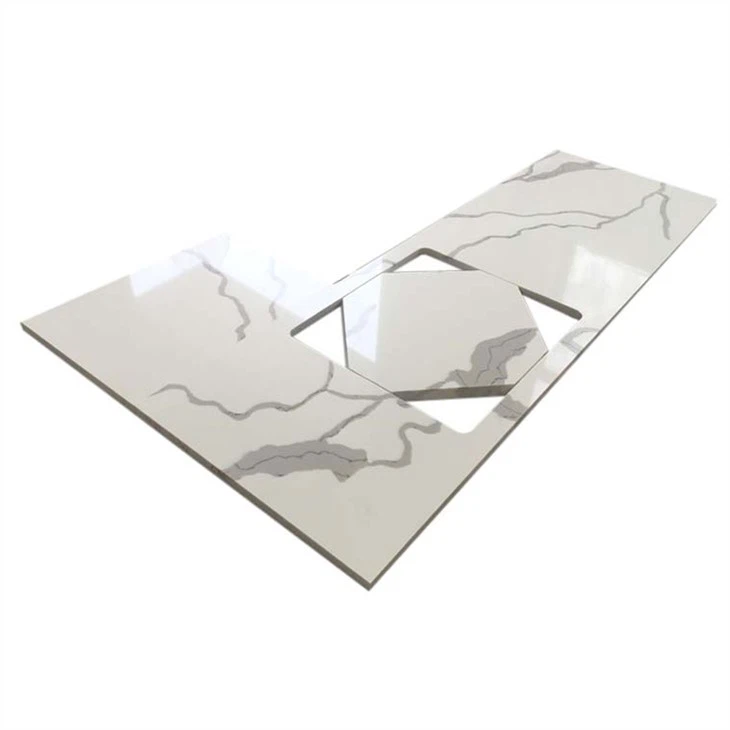 Prefab Calacatta Quartz Kitchen Countertops