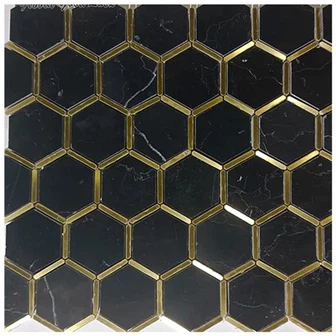 Mozaikové dlaždice z čierneho mramoru