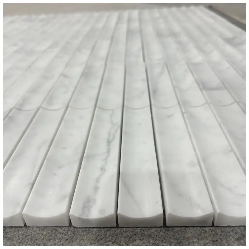 Bianco Carrara White Marble Concave Mosaic Tiles best
